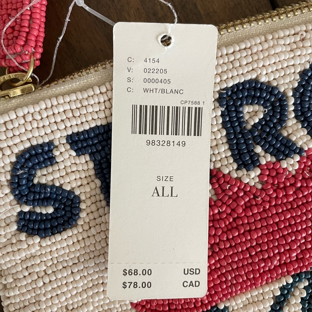 NWT Anthropologie The Fiona Medium Beaded Pouch City Edition St. Tropez - Picture 6 of 7